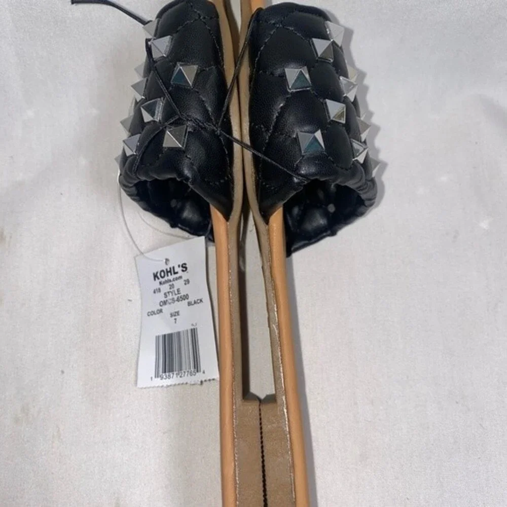 new stud sandal black pyramid triangle flip flop 7 olivia miller rock punk